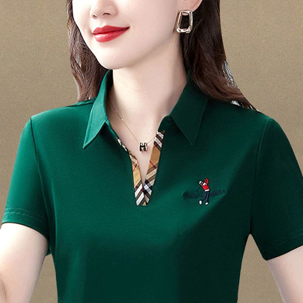 Women's Pure Cotton Fashion Casual Polo Shirt Short Sleeve Lapel T-Shirt 2023 Summer New Loose Tops High Quality Tops for Women