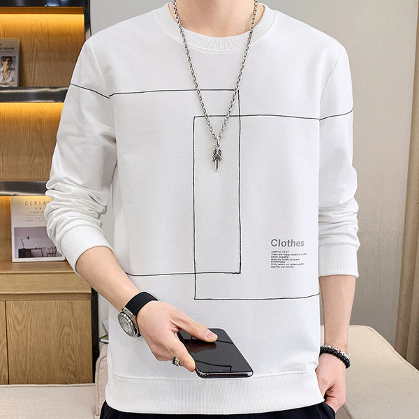 Youth Round Neck Casual Autumn Cotton Sweater Men's Long Sleeves