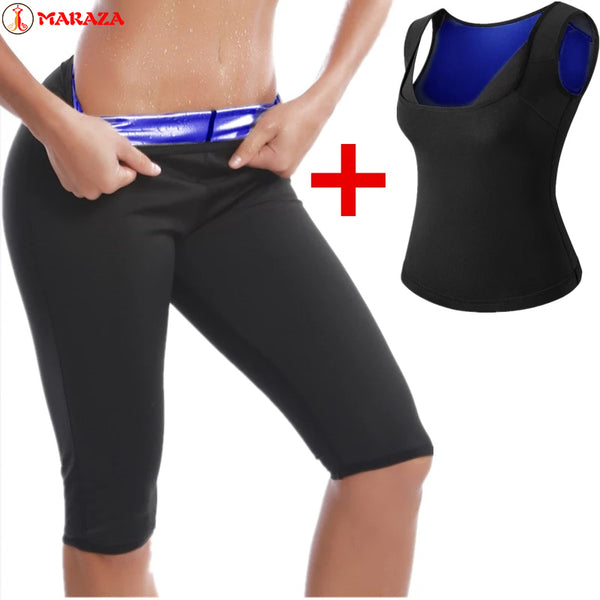 Women Thermo Shirt Sweat Sauna Tank Tops Body Shapers Waist Trainer Slimming Vest Fitness Shapewear Modeling Belt Slimming Shapewear Set