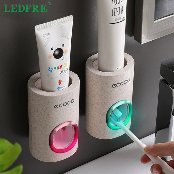 Creative new product automatic toothpaste squeezing device environmental protection bathroom universal degradable wheat straw toothpaste device