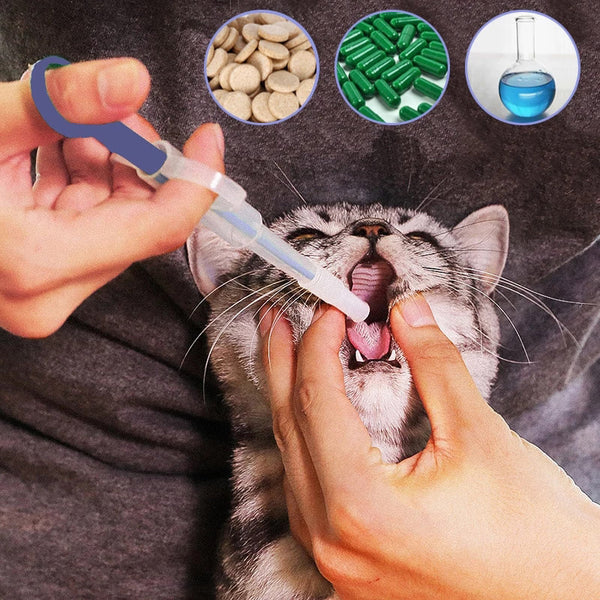 1 PCS Pet Dog Cat Pills Push Dispenser Feeding Kit Water Milk Syringe Pet Given Cure Control Rods Pets Feeder Tools