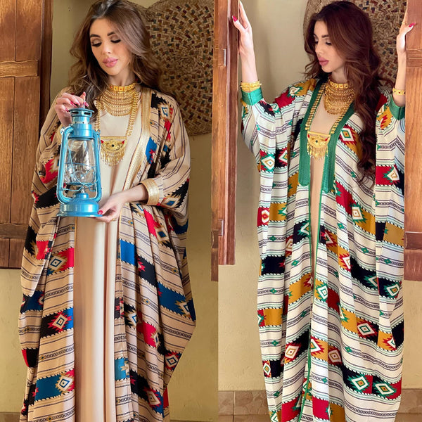 2023 Evening Dress Prayer Muslim Abaya Women&#39;s Dress Turkish Indian Abaya Arab Vest Coat Two-piece Party Dress