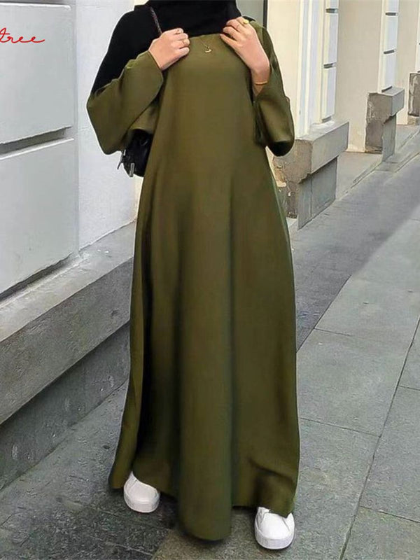 Fashion Satin Sliky Djellaba Muslim Dress Dubai Full Length Flare Sleeve Soft Shiny Abaya Dubai Turkey Muslim Islam Robe WY921