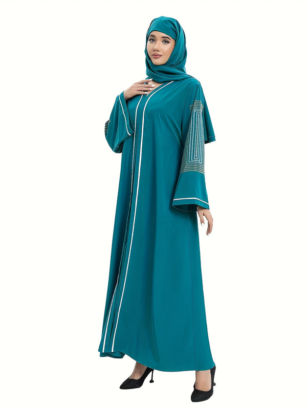 Conservative Teal Abaya with Polyester Fabric - Perfect for Summer