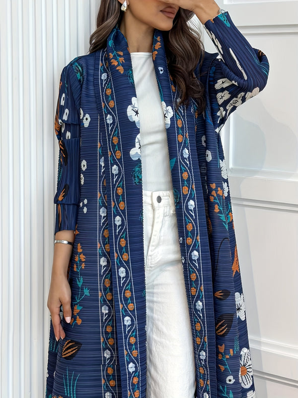 Must - Have Printed Robes! Long - sleeved, artful natural - element prints. Loose fit, comfy & flattering. Long length for elegance. Great for daily, vacations, special events. Create a unique, stylish look, flaunt your taste