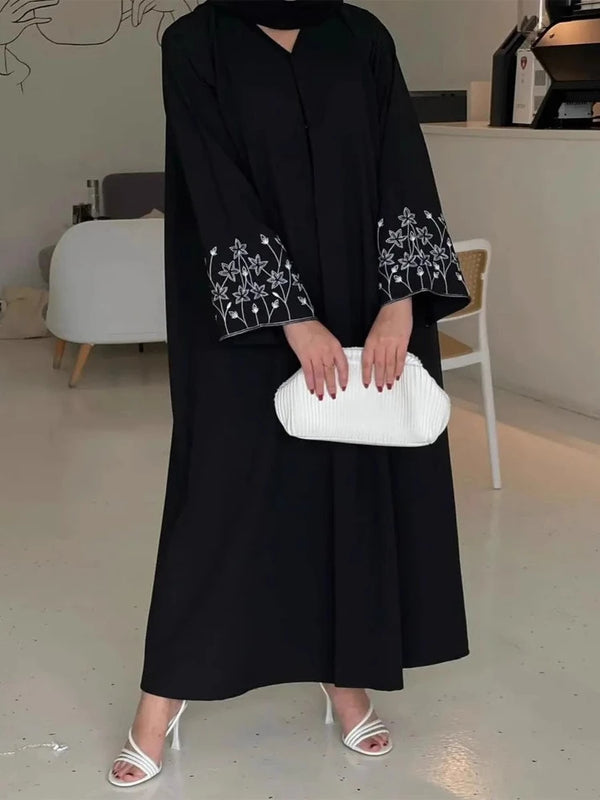 Eid Women Abaya Party Dress Muslim Abayas Cardigan Jalabiya Ramadan Embroidery Sleeve Vestido Largos Kaftan Arab Long Robe 2025
