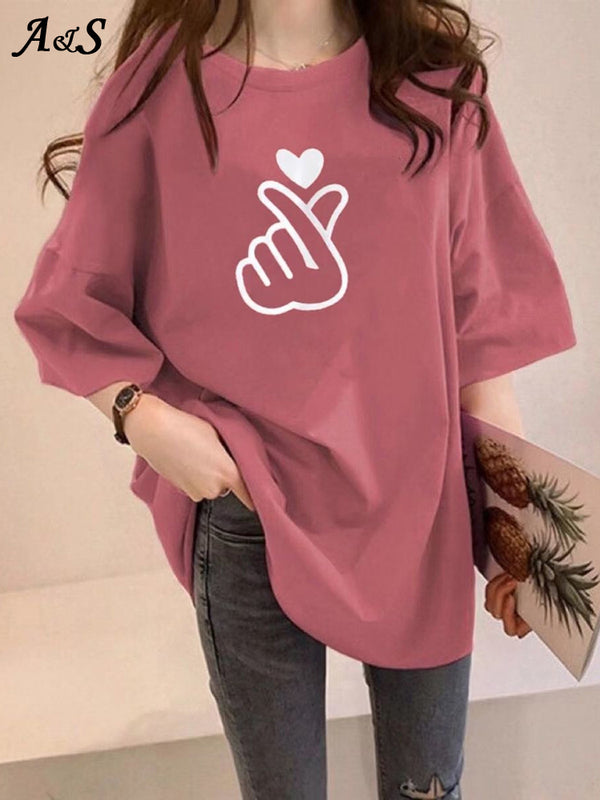 Women's t-shirt Harajuku love t-shirt women Feminina women than heart graphic t-shirt women 2023 summer women's clothing