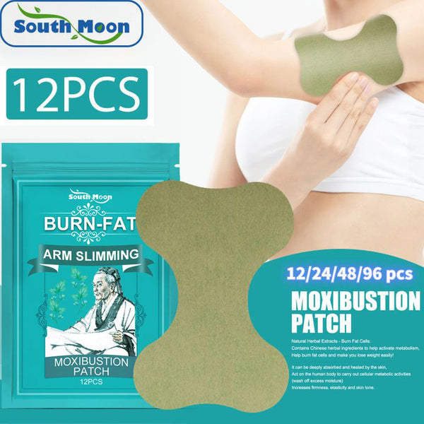 South MoonThin Arm Moxibustion Paste Lazy Slimming Hot Compress Patch To Burn Fat Suitable For Obese People 12pcs