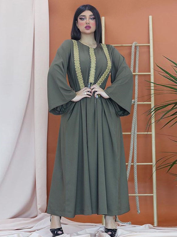 Arab women's traditional dress Kaftan Islamic tassel clothing dress