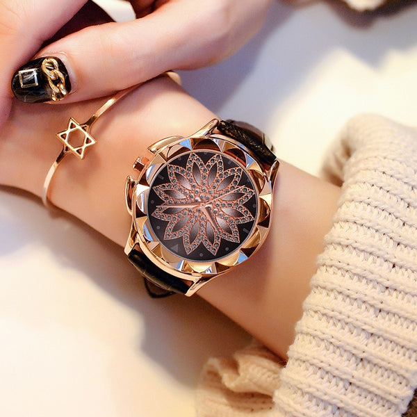 Rhinestone ladies belt watch