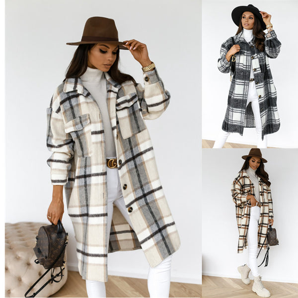 Casual Warm Plaid Coat