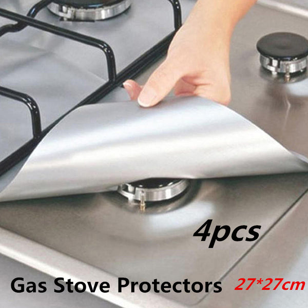 4PCS Stove Protector Cover Liner Gas Stove Protector Gas Stove Stovetop Burner Protector Kitchen Accessories Mat Cooker Cover