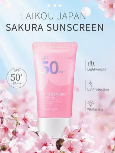 Sakura Sunscreen Cream Protector Facial Sun Block Spf50 Gel Isolation Lotion Cream Bleaching Creams Facial Moisturizer Whitening