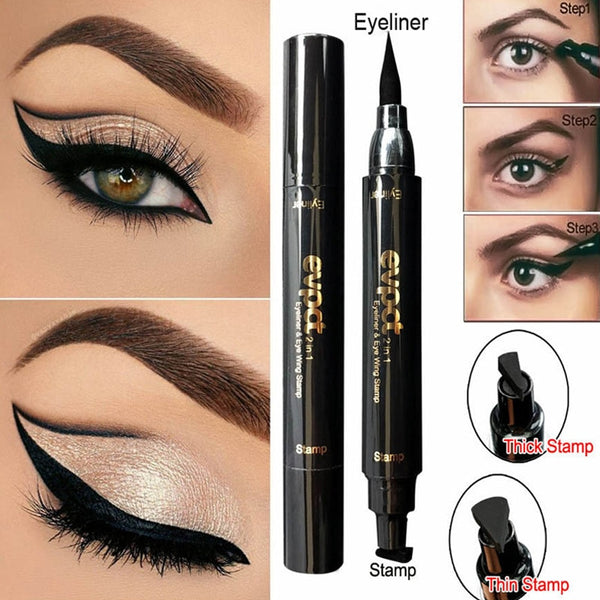 Double Head Liquid Eyeliner Stamp Waterproof Black Matte Gel Eyeliner Eyes Pencil Make Up Beauty Makeup Cosmetics