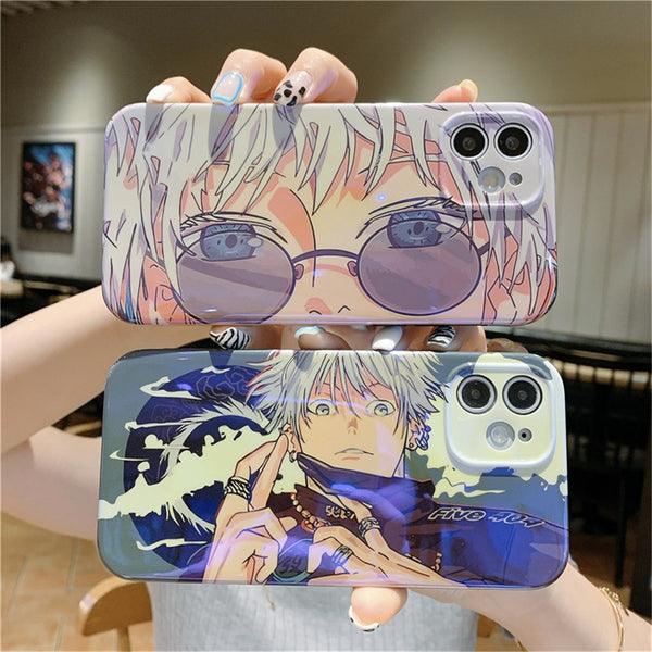 Hot Serial Anime Jujutsu Kaisen Gojo Satoru Phone Case for iphone 14 13 Pro Max 12 11 Xs XR 7 8 Plus Blu-ray Soft Silicon Cover