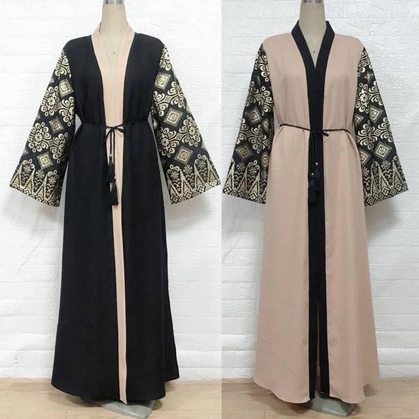 F861 New Muslim women's attire Abayas Baju Muslim Wanita Moroccan robes Orientale Musulman Abaya Robes Dubai