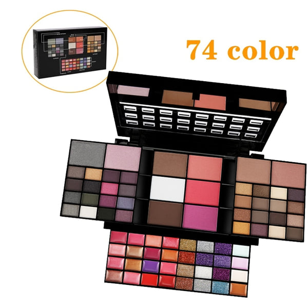 Eyeshadow Glitter Makeup Set 18/74 Color Eye Shadow Powder Palette Layers Concealer Lipstick Powder Blush Cosmetics Make Up Set