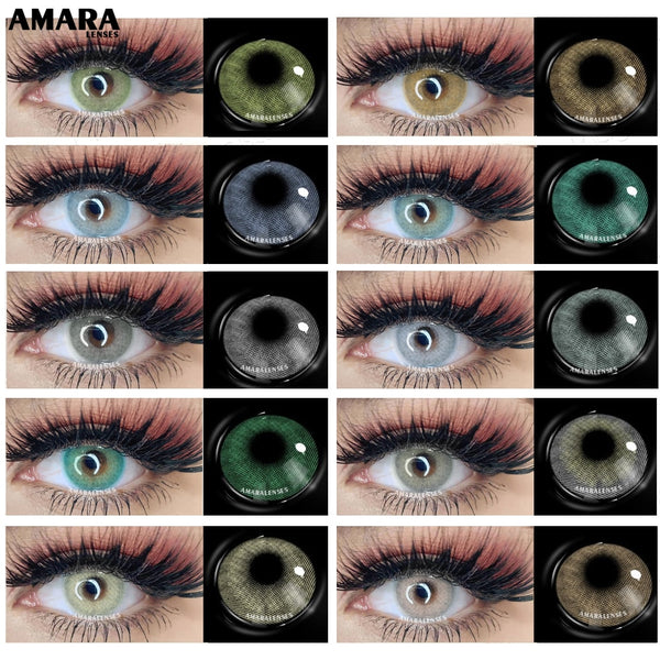 AMARA 1 Pair Color Contact Lenses for Eyes Natural Brown Lenses Beauty Fashion Monet Lense Blue Lenses Green Eye Contact