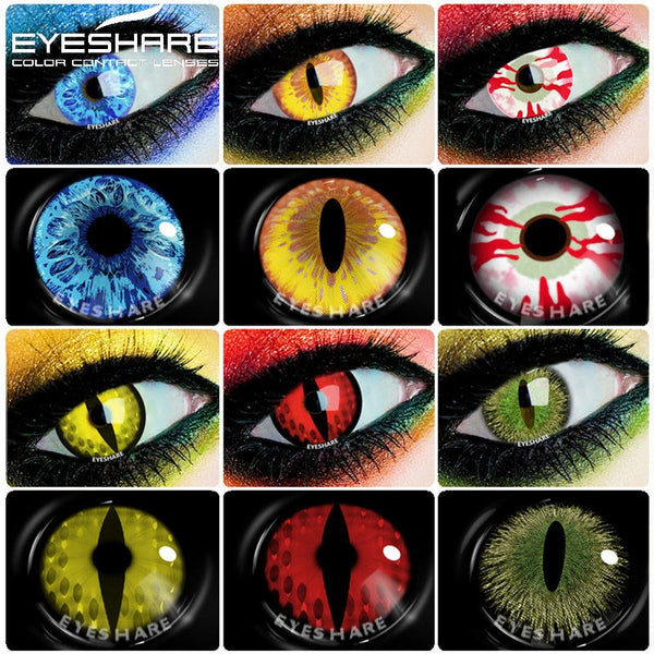 EYESHARE 2pcs Cosplay Contact Lenses Halloween Color Contact Lenses for Eyes Yearly Beautiful Pupil Eye Lenses Cosmetic Contacts