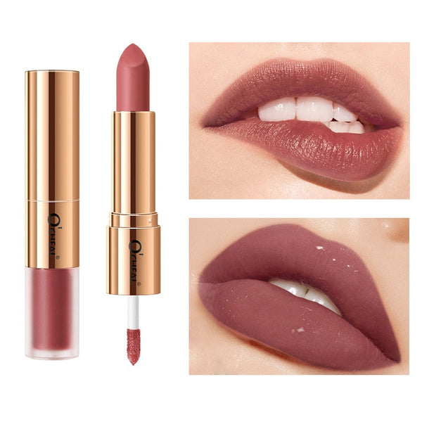 Ocheal Double-Headed Velvet White Lipstick Moisturizing Not Easy to Fade Matte Lipstick Long-Lasting Coloring Lipstick Lip Gloss