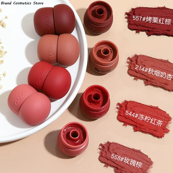 Lovely Pinecone-Shape Lip Mud Lip Glaze Velvet Matte Lipstick Waterproof Smooth Lip Cheek Makeup Sexy Red Lip Gloss Cosmetics