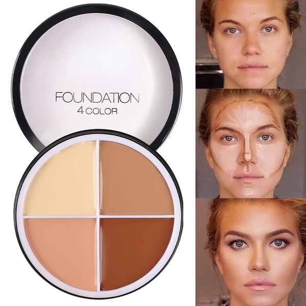 4 Colors Makeup Concealer Palette Waterproof Moisturizing Face Contour Bronzer Make Up Face Foundation Cream Concealer