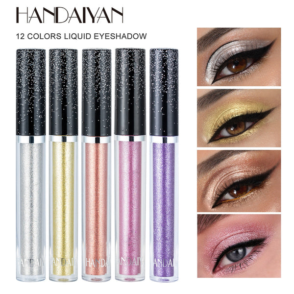 HANDAIYAN Single Diamond Eye Shadow Psychedelic Pearly Shiny Lying Silkworm Tear Makeup 12-color Liquid Eye Shadow Fashion Femal