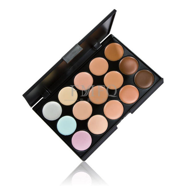 Kit de pinceaux de maquillage, palette de 15 couleurs, pour fond de teint, 10 pièces