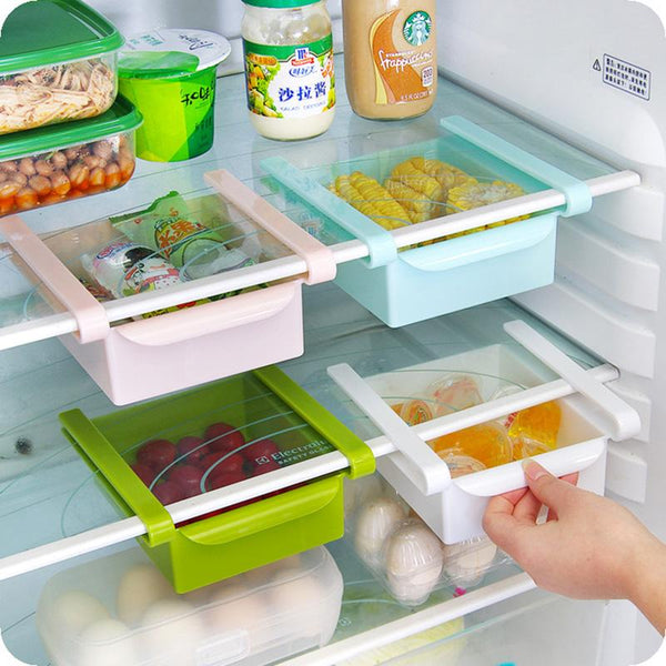 Slide Kitchen Fridge Organizer Freezer Storage Rack Space Sa